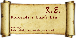 Koloszár Euzébia névjegykártya